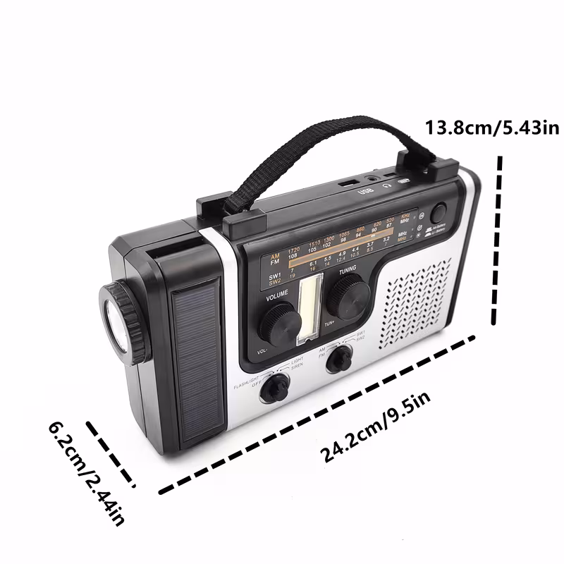 Аварійне сонячне радіо з ручним приводом AM/FM/SW